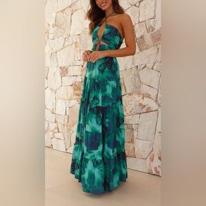 Toperth Boutique Teal Floral Maxi Dress